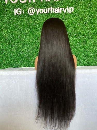 Invisible HD lace full frontal wig 13*4 / 13*6 pre-plucked natural hairline Indian virgin hair straight lace wig