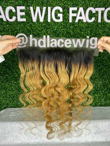 T1b/27 color HD lace frontal Body Wave Indian virgin hair 13x4 13x6  frontal best quality hight density small knots