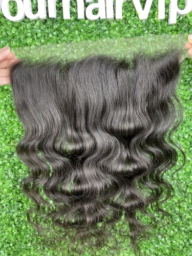 Natural color HD lace frontal Body Wave Indian virgin hair 13x4 13x6  frontal best quality hight density small knots