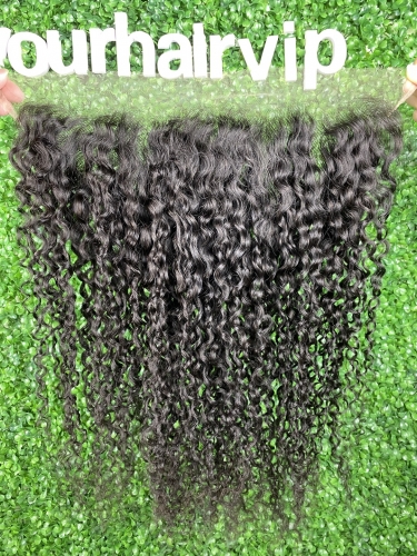 Natural color HD lace frontal pixel curly Indian virgin hair 13x4 13x6  frontal best quality hight density small knots