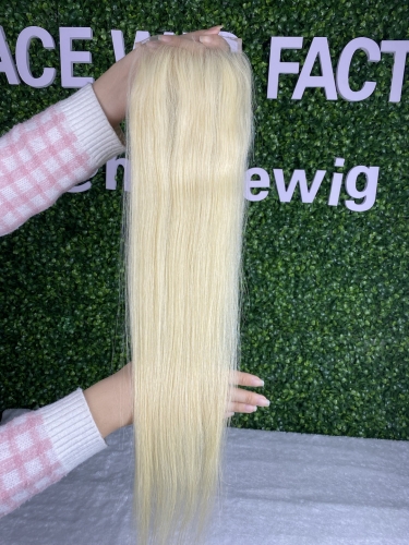 613 blonde color straight HD lace closure Indian virgin hair 4x4 5x5 6x6 closure best quality hight density small knots