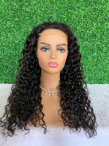Water wave HD closure wig units 4x4 5x5 6x6  Indian virgin hair  wig high density small knots
