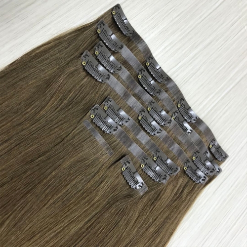 Seamless PU Skin Weft Clip Ins All Colors Invisible Headband Wire Human Remy Hair Extensions Silky Straight Clip In Hair